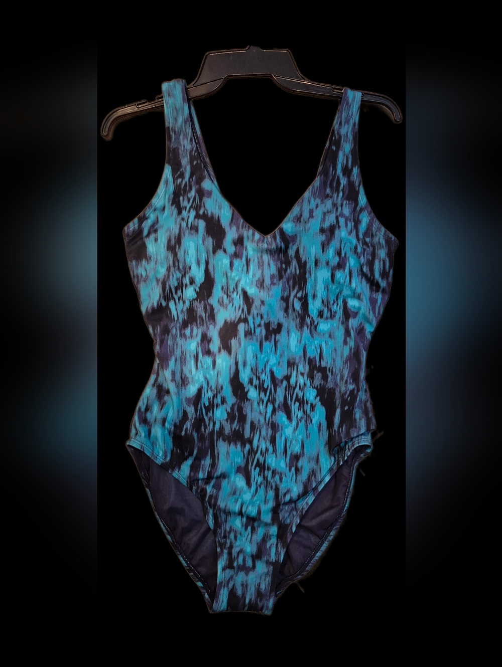 New! TYR Blue-Teal Abstract Print One-Piece Swimsuit